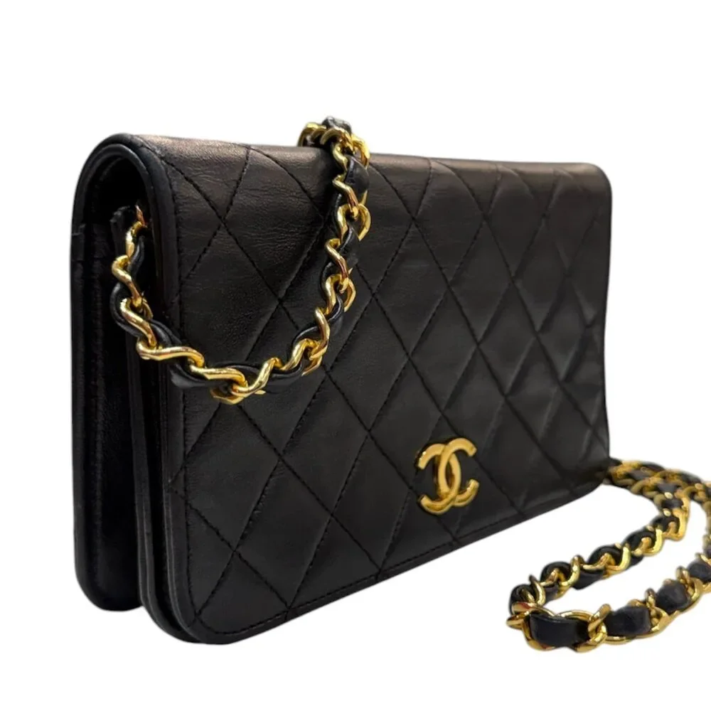 CHANEL Black Lambskin Full Flap Chain Bag - Picture 3 of 8